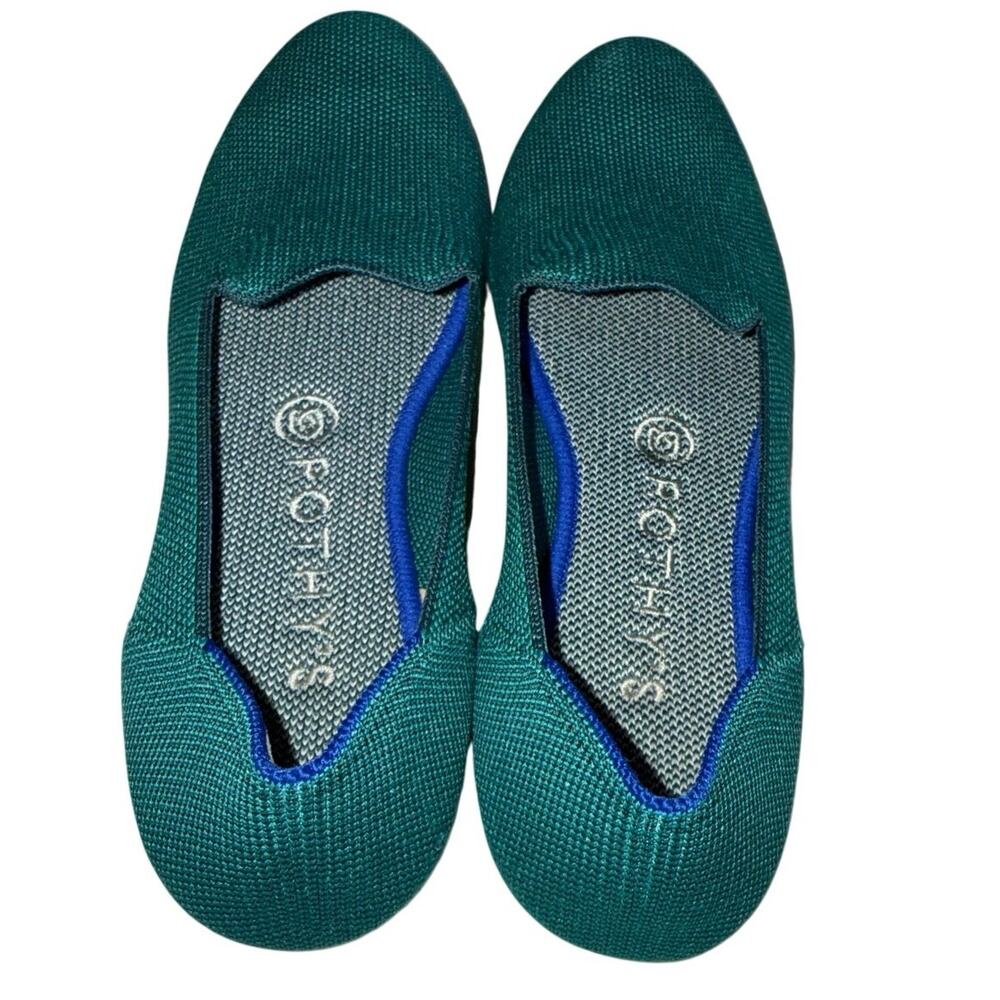 Women's Rothy's Rare Washable Jade Green Loafers Size 7 - Picture 2 of 3